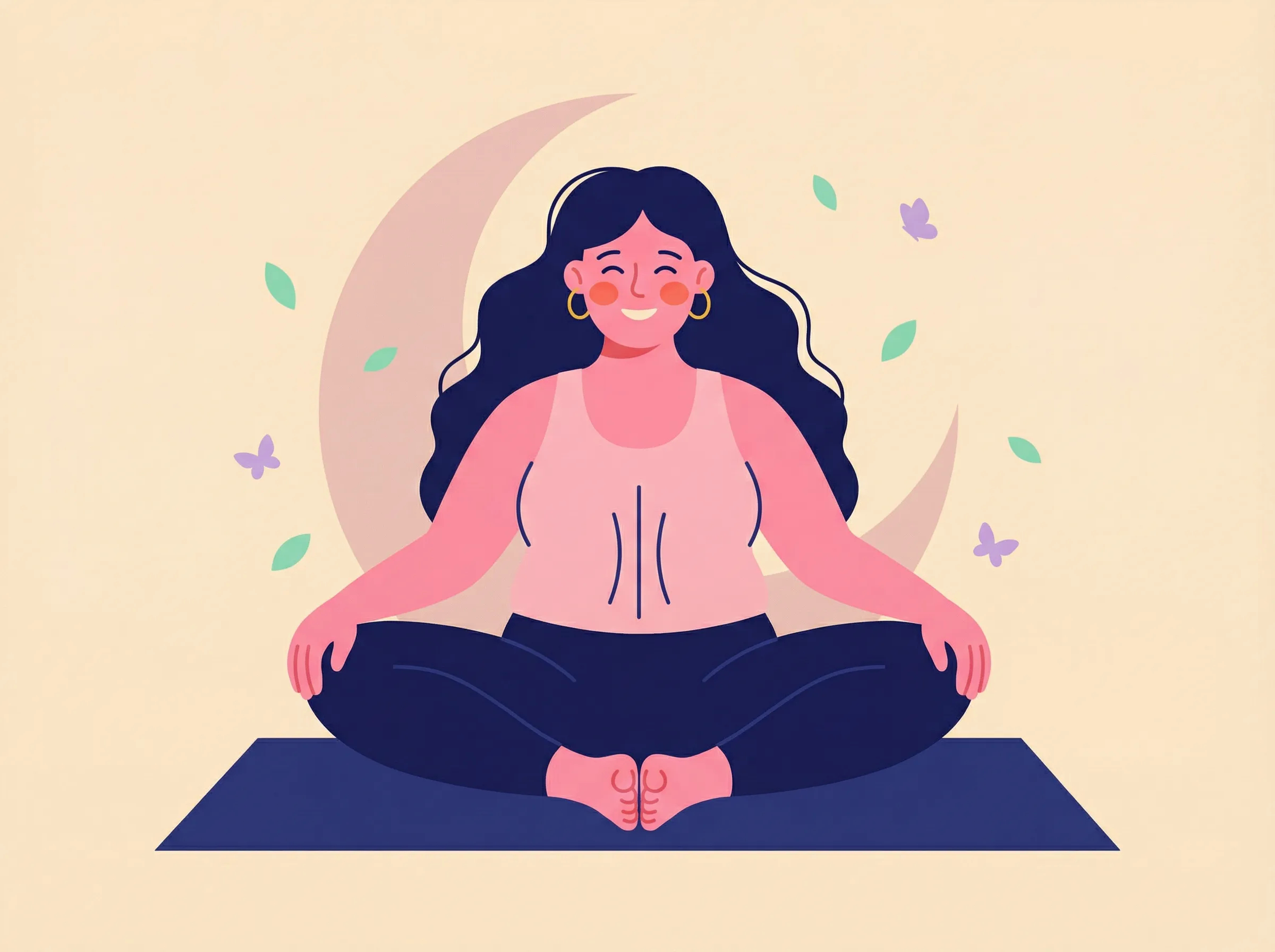 Illustration relaxation et lâcher-prise, posture papillon